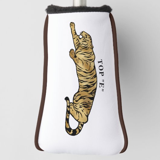 Tijger met bruine en witte achtergrond Golf Golfheadcover (Draai 90)