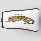 Tijger met bruine en witte achtergrond Golf Golfheadcover (Voorkant)