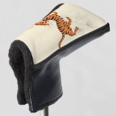 tijger met Cherry Blossom Golfheadcover (3/4 voorkant)