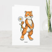 Tijger met Daisy Flower Kaart (Achterkant)