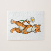 Tijger met Daisy Flower Legpuzzel (Horizontaal)