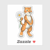Tijger met Daisy Flower Sticker (Vel)