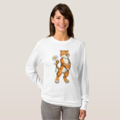 Tijger met Daisy Flower T-shirt (Voorkant volledig)