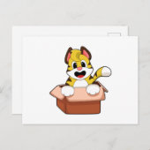 Tijger met doos briefkaart (Voorkant / Achterkant)