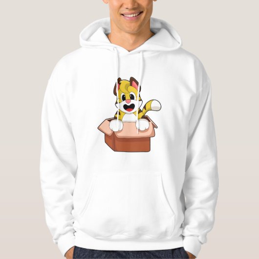 Tijger met doos hoodie (Voorkant)