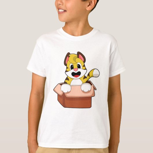 Tijger met doos t-shirt (Voorkant)