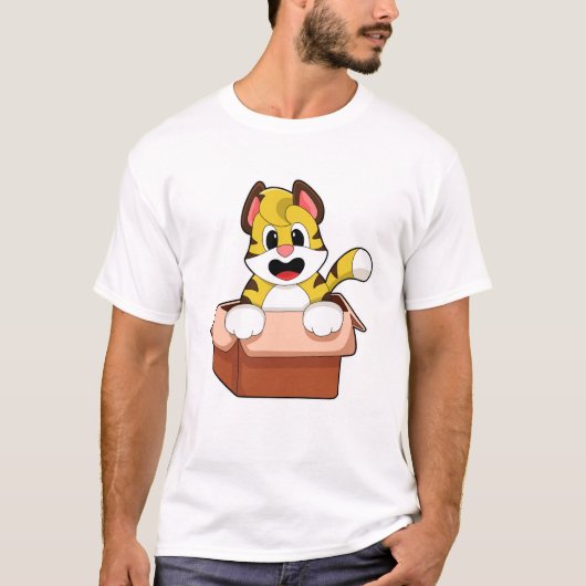 Tijger met doos t-shirt (Voorkant)