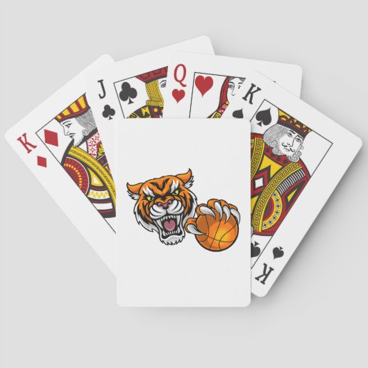 Tijger met een bal pokerkaarten (Achterkant)