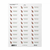 tijger met een kerstmuts kerst retouradres etiket (Full Sheet)