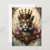 Tijger met een kroon briefkaart (Voorkant / Achterkant)