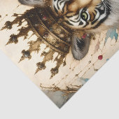 Tijger met een kroon decoupage tissuepapier (Detail)