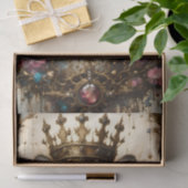 Tijger met een kroon decoupage tissuepapier (Geschenk)