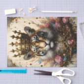Tijger met een kroon decoupage tissuepapier (Craft)