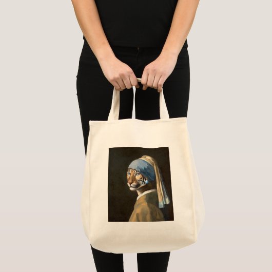 Tijger met een Pearl Earring Tote Bag (Voorkant (product))