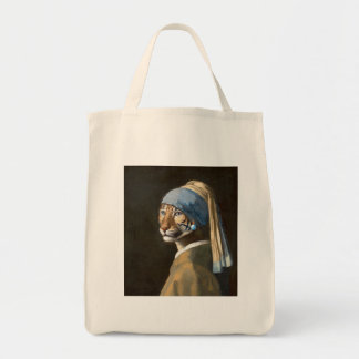 Tijger met een Pearl Earring Tote Bag