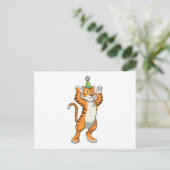 Tijger met feesthoed Feest Briefkaart (Staand voorkant)