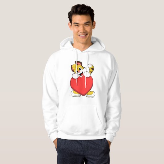 Tijger met hart hoodie (Voorkant volledig)