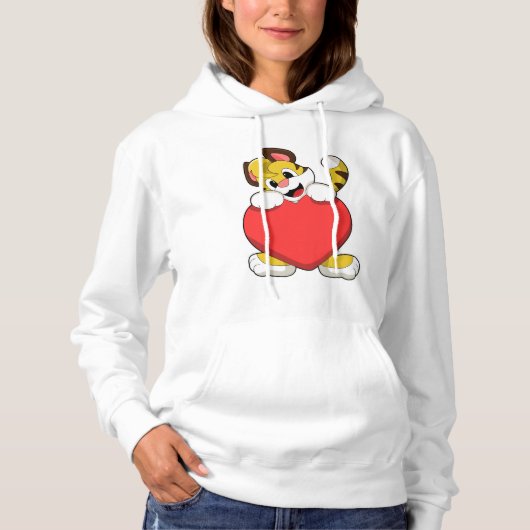 Tijger met hart hoodie (Voorkant)