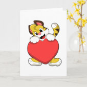 Tijger met hart kaart (Gele Bloem)