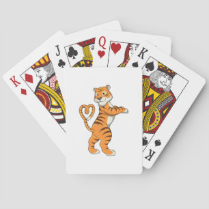 Tijger met hart pokerkaarten