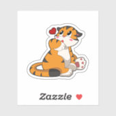 Tijger met hart sticker (Vel)