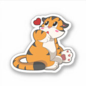 Tijger met hart sticker (Voorkant)