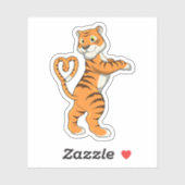 Tijger met hart sticker (Vel)