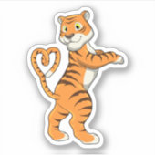 Tijger met hart sticker (Voorkant)