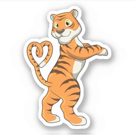 Tijger met hart sticker (Voorkant)