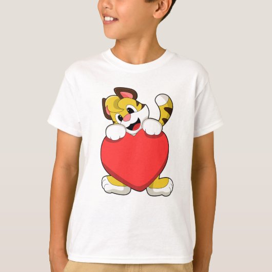 Tijger met hart t-shirt (Voorkant)
