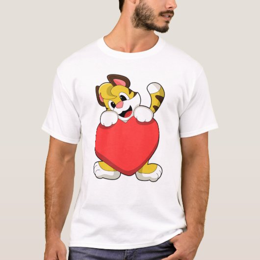 Tijger met hart t-shirt (Voorkant)