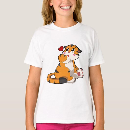 Tijger met hart t-shirt (Voorkant)