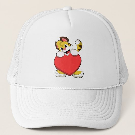 Tijger met hart trucker pet (Voorkant)