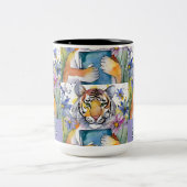 Tijger met het grote boek Two-Tone Coffee Mok (Center)