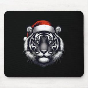 Tijger Met Kerstman Hoed Kerstmis Xmas Liefhebber Muismat