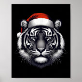Tijger met kerstmuts kerstmis minnaar dierentuin h poster (Voorkant)