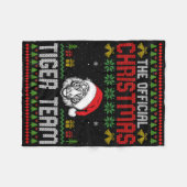 Tijger met kerstmuts Kerstverlichting Prettig Kers Fleece Deken (Voorkant (Horizontaal))