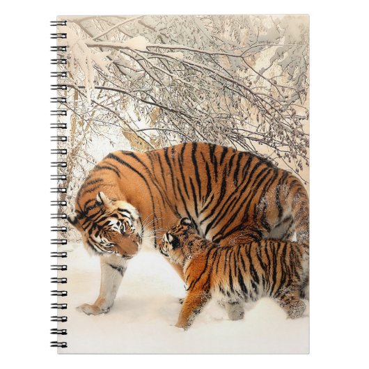 Tijger met kubieke sneeuw notitieboek (Voorkant)