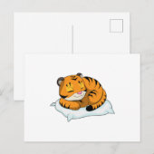 Tijger met kussen slapend briefkaart (Voorkant / Achterkant)