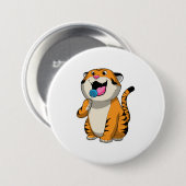 Tijger met Lollipop Ronde Button 7,6 Cm (Voorkant /achterkant)