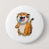 Tijger met Lollipop Ronde Button 7,6 Cm (Voorkant)