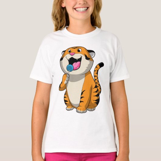 Tijger met Lollipop T-shirt (Voorkant)