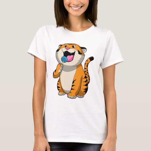 Tijger met Lollipop T-shirt (Voorkant)