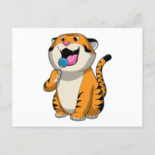 Tijger met Lolly Briefkaart