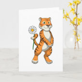 Tijger met Madeliefje Kaart (Gele Bloem)