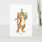 Tijger met partij pet kaart (Achterkant)