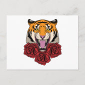 Tijger met Roos Briefkaart (Voorkant)
