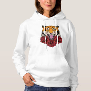 Tijger met Roos Hoodie