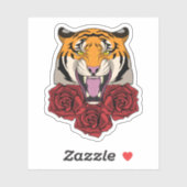 Tijger met Roos Sticker (Vel)