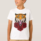 Tijger met Roos T-shirt (Voorkant)
